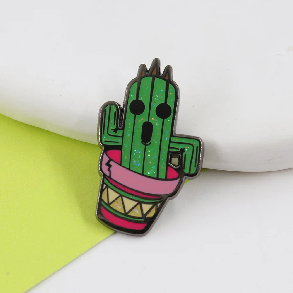1pc Final Fantasy Game Merchandise: Adorable Cactus Brooch, Unique Creative Cartoon Badge Accessories - view 4