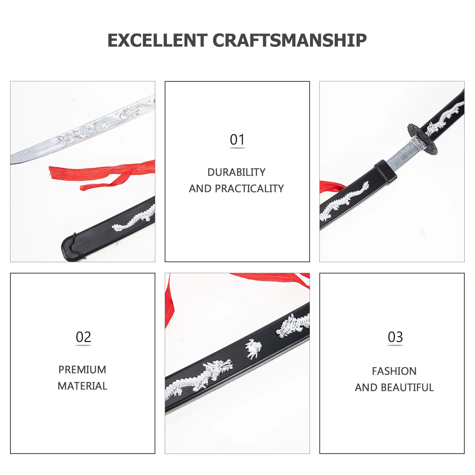 2 قطعة من البلاستيك المحاكاة الإبداعية للأطفال تأثيري الدعائم رائعة اليابانية السيف للعب الأطفال متعة #6