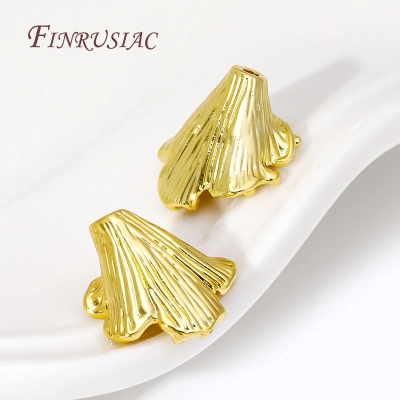 Morning Glory Shape Beads Caps 18K Gold Plated Flower Cap High Quality DIY Jewelry Making Necklace Earring Accessories For Women