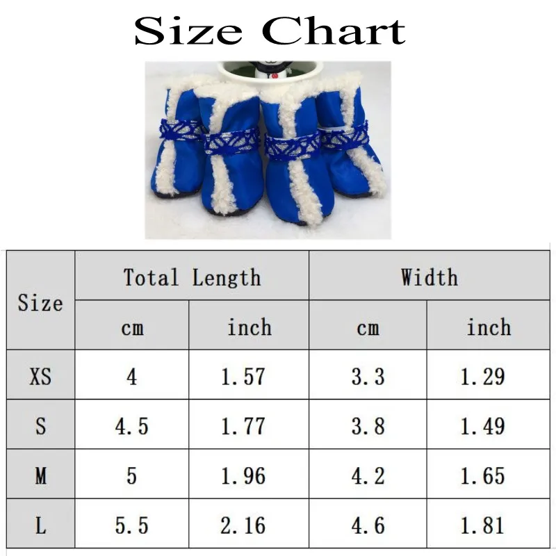 Waterproof Winter Dog Shoes Puppy Anti-Slip Rain Snow Boots Pet Product Thickened Christmas New 4Pcs/set Pet Shoes Dog Costume