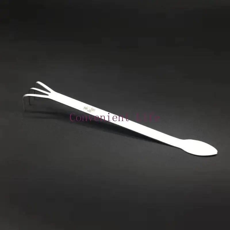 

L1EE Mini Stainless Steel Gardening Root Rake Spatula 9.6 inch Length Prong Bonsai Tools Cultivator Soil Tool for Outdoor