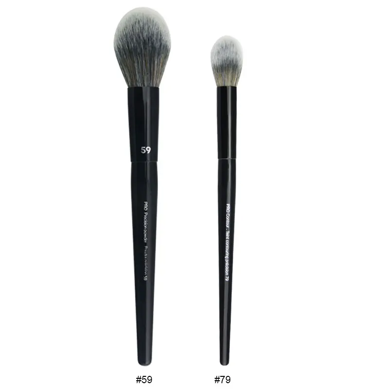 2pcs/set Pro Black Makeup Brushes Synthetic hair Powder Eye Shadow Smudge Highlight Foundation Airbrush Diffuser Make Up Brush