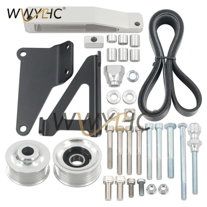 Engine Auxiliary Pulley Remove Set with Drive Belt Spare Parts Compatible with K20 K24
