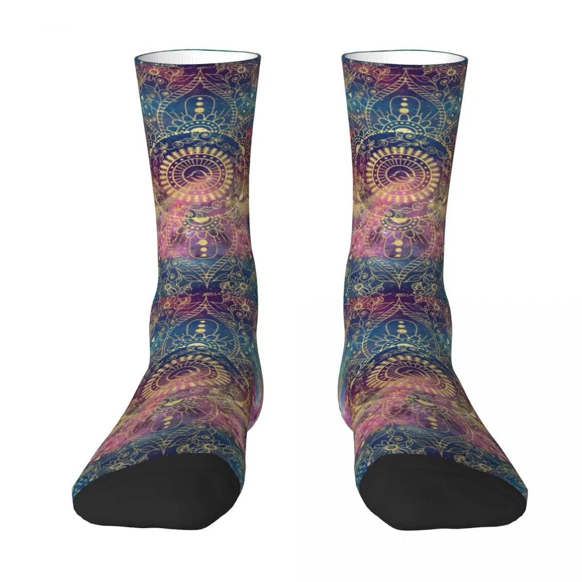 Tribal Mandala Nebula Flower Socks Abstract Space Hand Drawn Korean Stockings Couple High Quality Socks Winter Anti Skid Socks