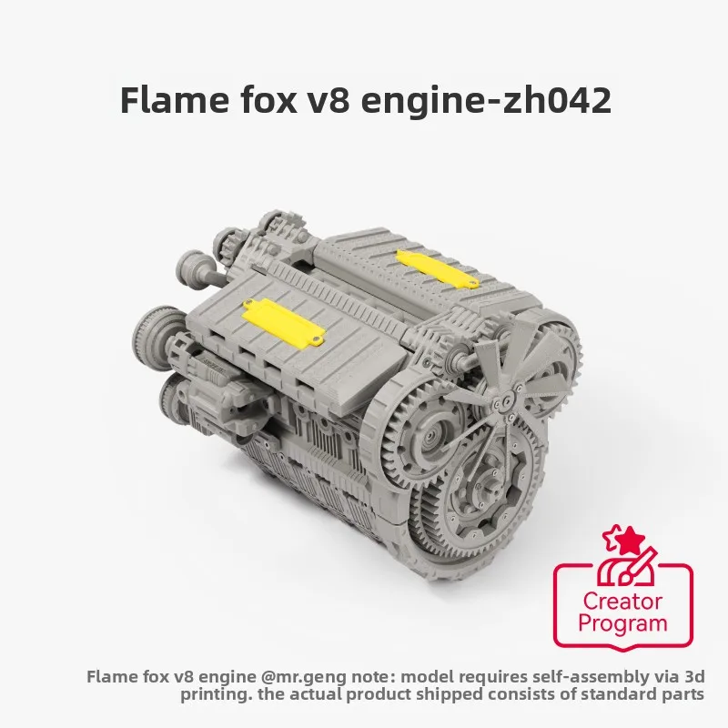 Original brand new Flame Fox V8 engine ZH042 Maker Treasure House Creative for Bambu lab 3D printed model components
