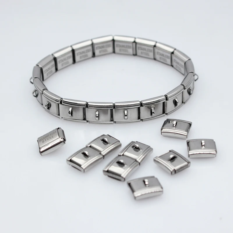 120pc Module Italian Bracelet Charms Pendant Heart Flower Links Fit 9mm Italian Bracelet Stainless Steel DIY Jewelry Making Gift
