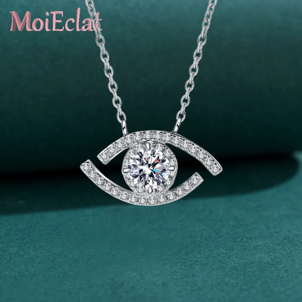 

Кулон MoiEclat Store Platinum PT950 с муассанитом 0.5 карата в форме глаза-оберега для женщин, изысканное и стильное украшение-колье