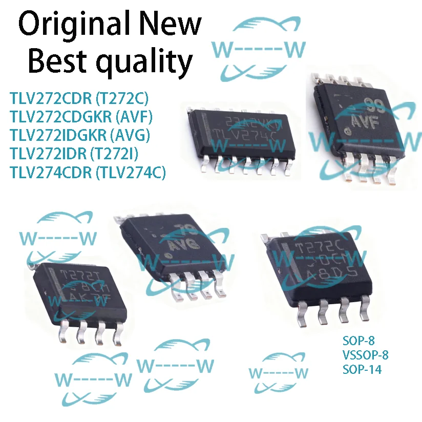(10-50 PCS) TLV272CDR T272C TLV272CDGKR AVF TLV272IDGKR AVG TLV272IDR T272I TLV274CDR TLV274C TLV272C TLV272I IC CHIP