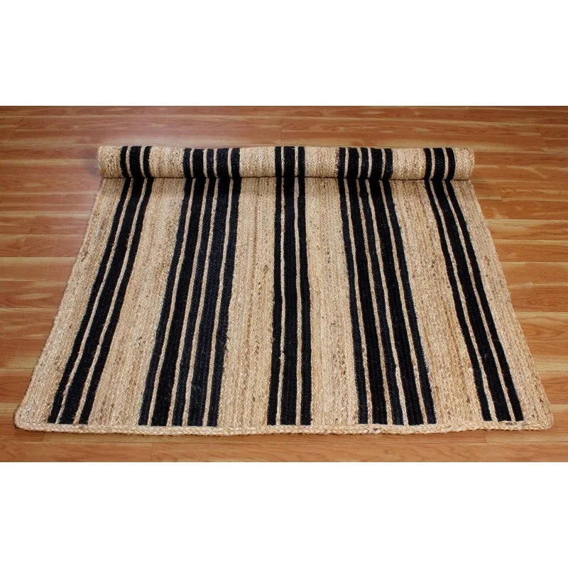 Lea-Tapis Réversible Tressé Fait Main, Tapis Rustique Moderne, Jute Runner, 100%