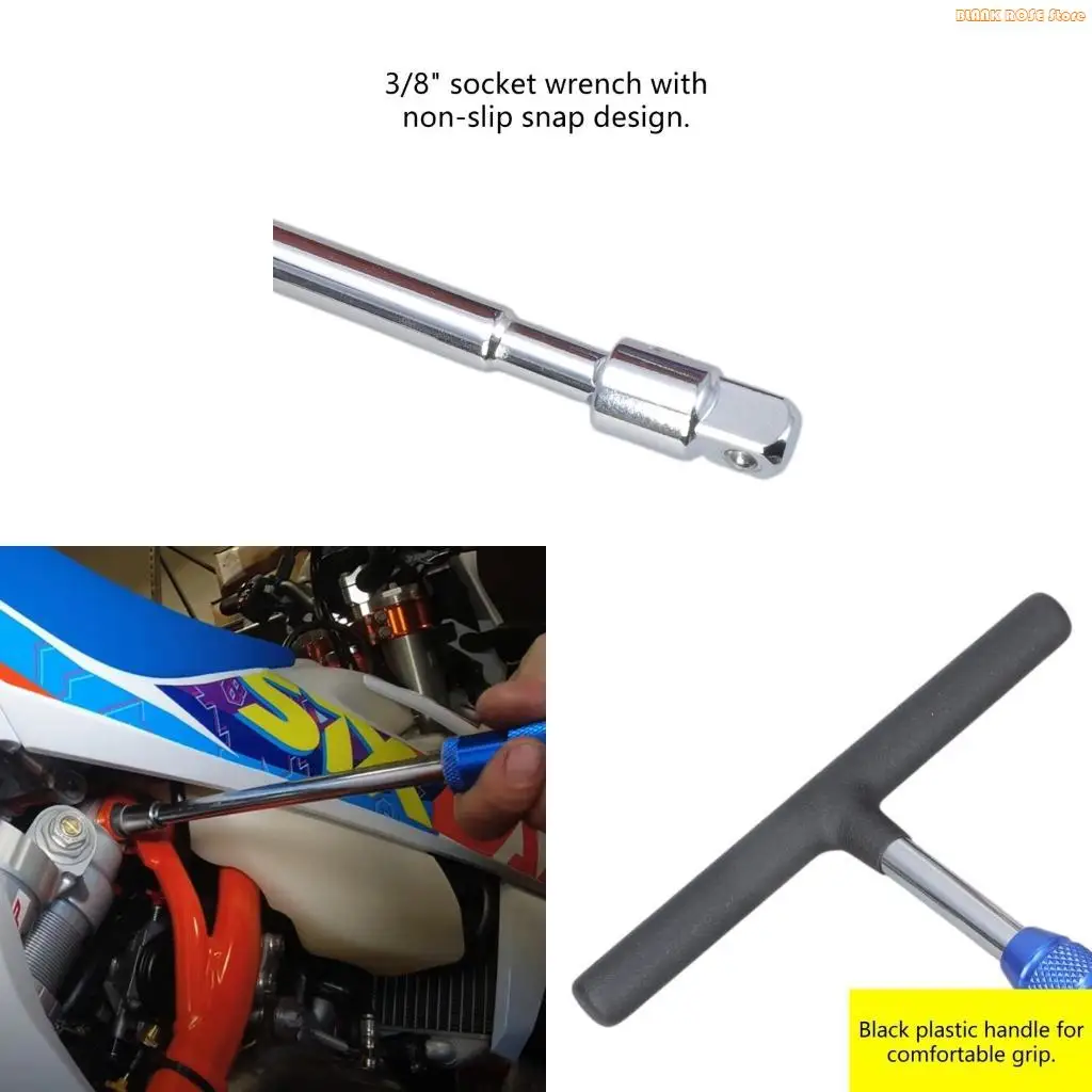 

K1AE T Bar Socket Wrench Set with Comfortable Grip with 1/4 to 3/8Inch Adapter for Home Auto Repair Tool and Professional Use