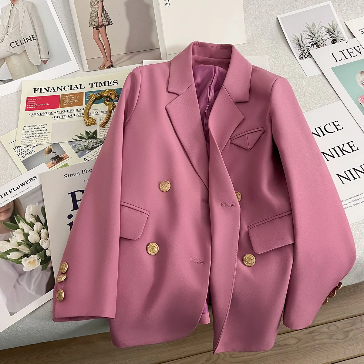 Spring clothes 2023 casual loose blazer suit long sleeve jacket women coat female