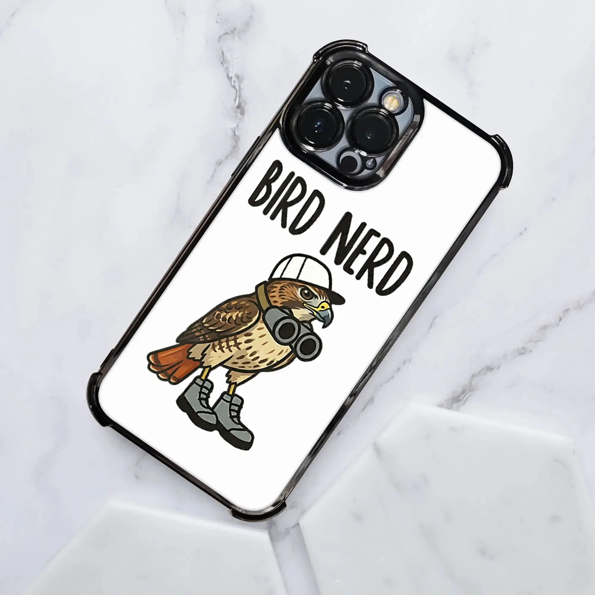 Funny Bird Nerd Watching Red Tailed Hawk Nature Art Phone Cover Electroplating Process phone case for iPhone Various Models view 6