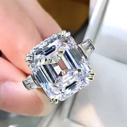 Luxury 925 sterling silver Rings for women Eternal cut Simulated diamond ring set engagement wedding finger Brand fine jewelry