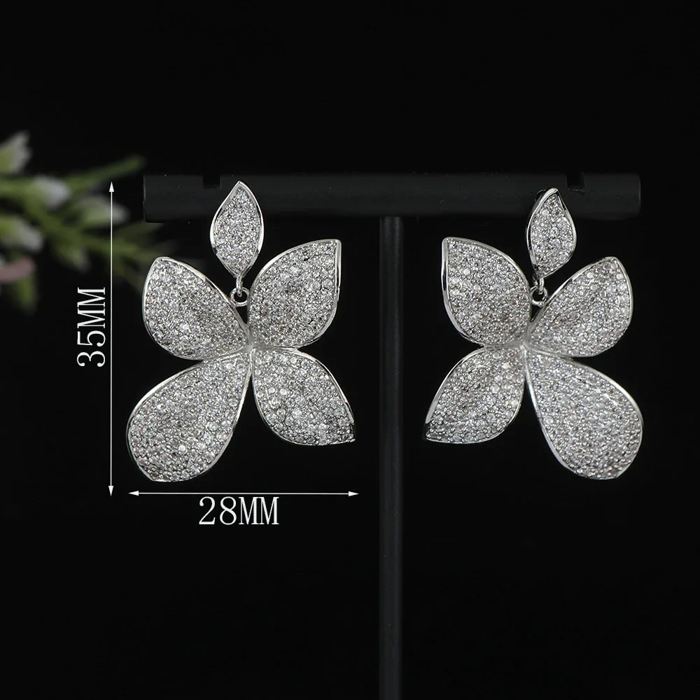 Luxury and exaggerate Earring for Woman  zircon Heavy Industry High Quality Earrings bride wedding Party 2024 New Jewelry Gift