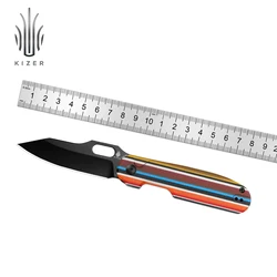 Kizer cuchillo de supervivencia plegable, Ki4562A5 Cormorant, cuchillo de bolsillo con hoja de acero S35VN y mango G10, herramientas de Camping
