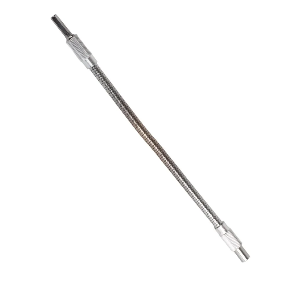 300mm Length Flexible Drill Bit Extension 1/4 Inch Hex Shank 11.8 Inch Shaft Extension Bit Holder 360° Bendability