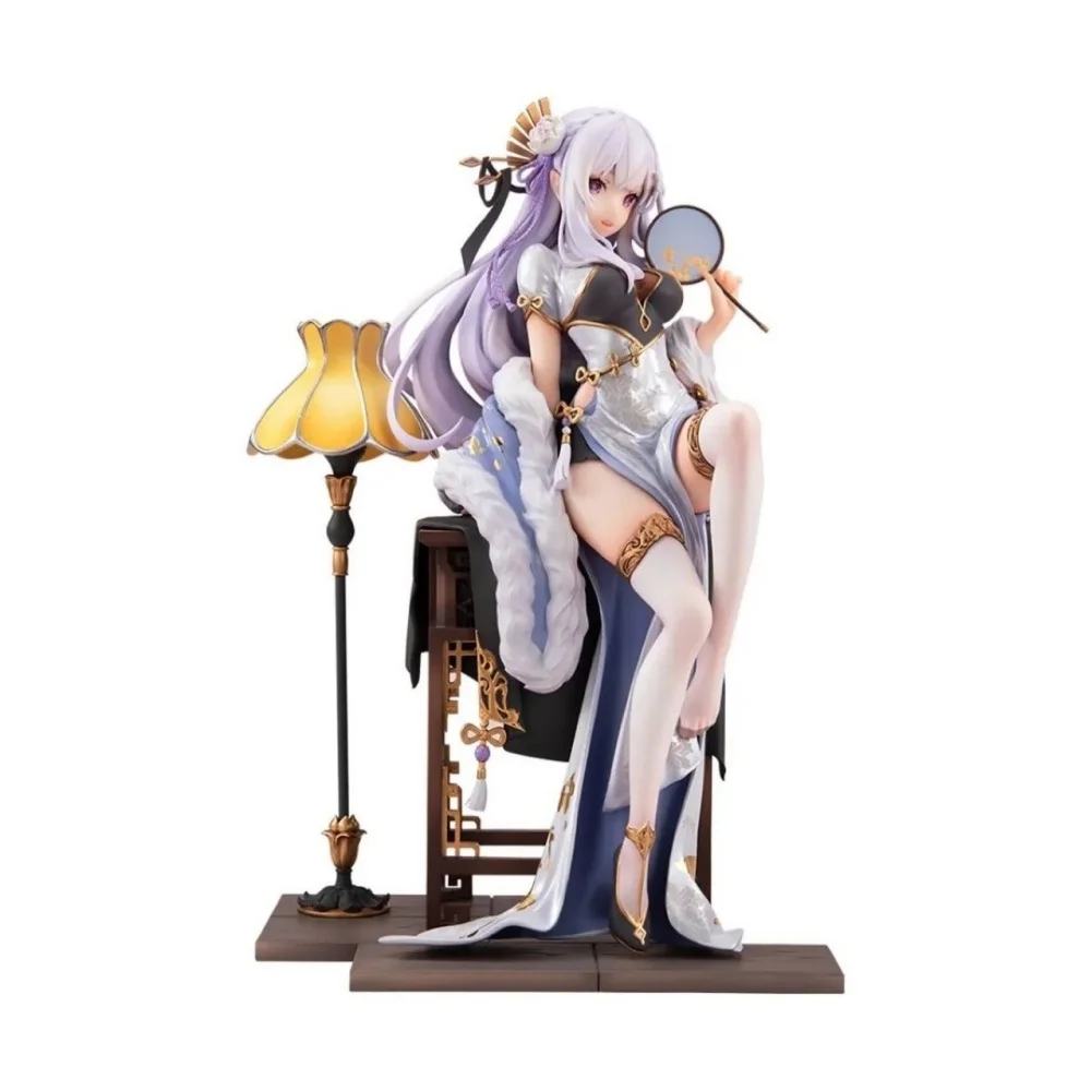 Anime Character Re: Zero - Starting Life In Another World Handmade, Emilia And Rem Cheongsam Handmade Model Desktop Ornament