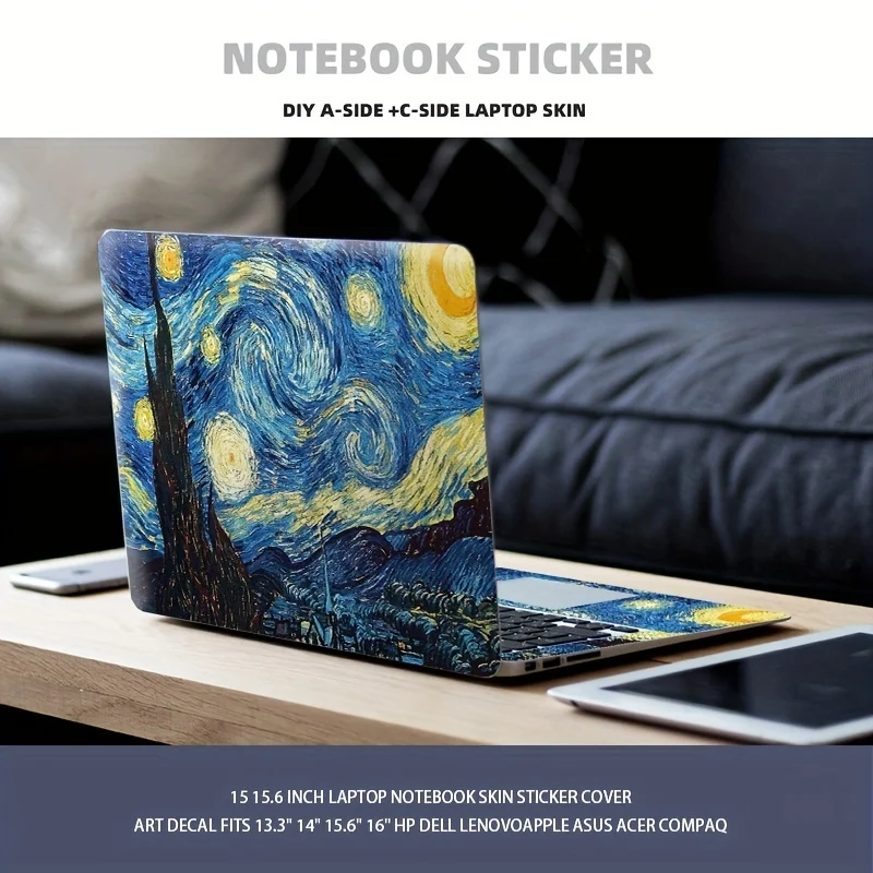 

Защитная наклейка-скин для ноутбуков 13.3, 14, 15.6, 16 дюймов (HP, Dell, Lenovo) – устойчивая к царапинам, противоскользящая, с художественным дизайном