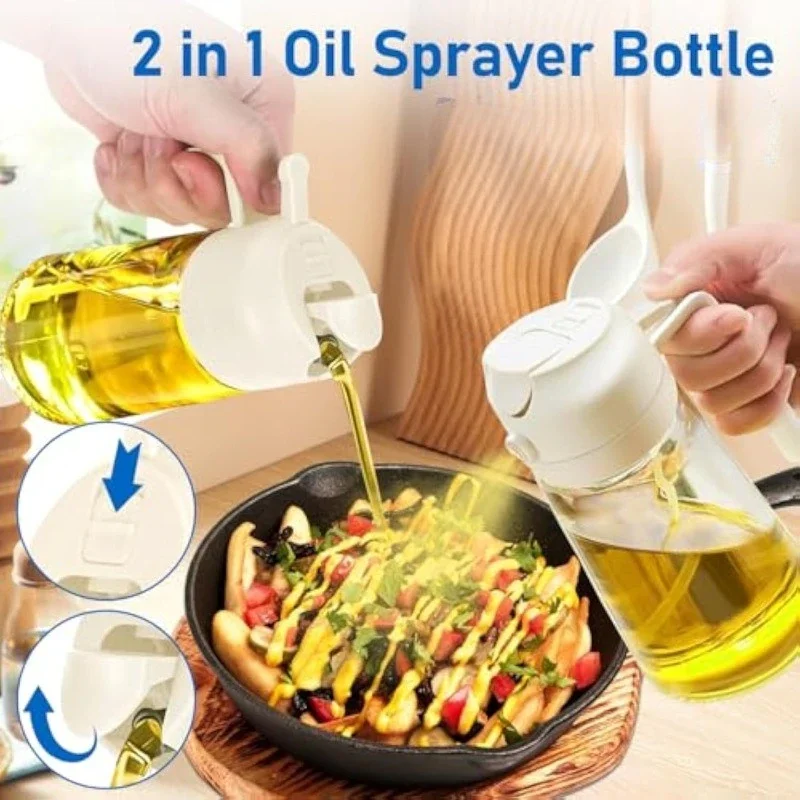 Pulverizador de aceite de oliva, botella pulverizadora de aceite de plástico, dispensador de cocina, Camping, hornear, vinagre, pulverizador de soja, accesorios de cocina