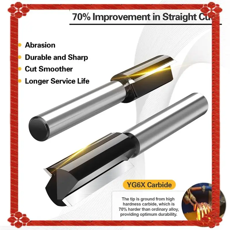 تسليم 24 ساعة 7 قطعة مجموعة لقمة توجيه مستقيمة Dado لقمة توجيه مستقيمة لأخدود النجارة-1/2 3/4 "1" 1-3/16" CL