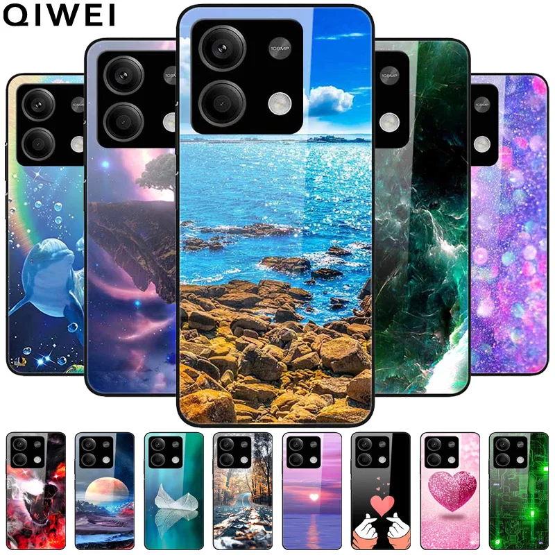 For Redmi Note 13 Pro 5G Case Tempered Glass Hard PC Phone Back Cover for Xiaomi Redmi Note13 5G Note 13Pro 5G Funda Shell Coque