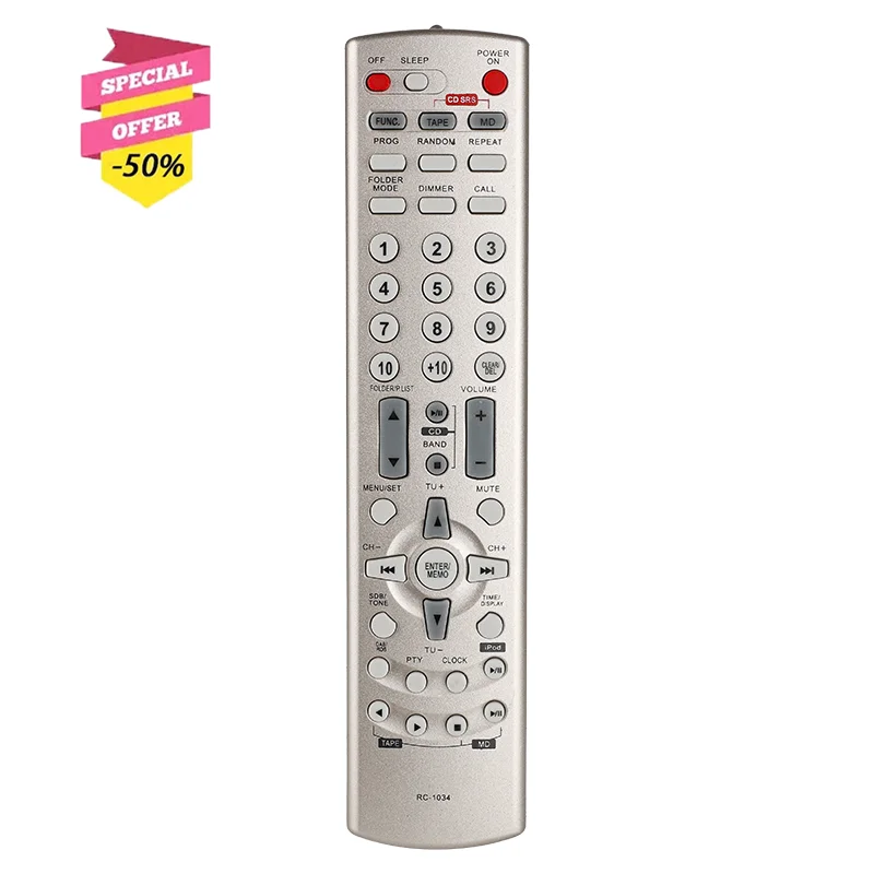 RC-1034 Remote Control For Denon CD Receiver FD-S03CP CFD-E100 CFD-E90 CFD-E95 DCD-F102 DRA-F102 RCD-M33 RCD-M35DAB Replacement