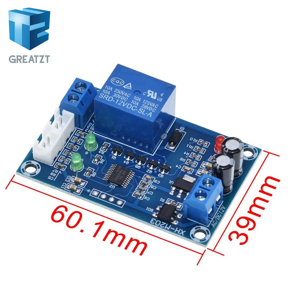 GREATZT XH-M203 Full Automatic Water Level Controller Pump Switch Module AC/DC 12V Relay