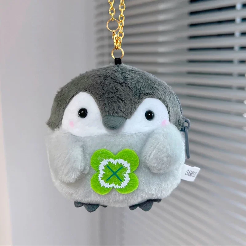 1 pz cartone animato Kawaii piccolo pinguino peluche bambola portamonete auricolare borsa creativa Ins zaino ciondolo dietro lo specchio portamonete