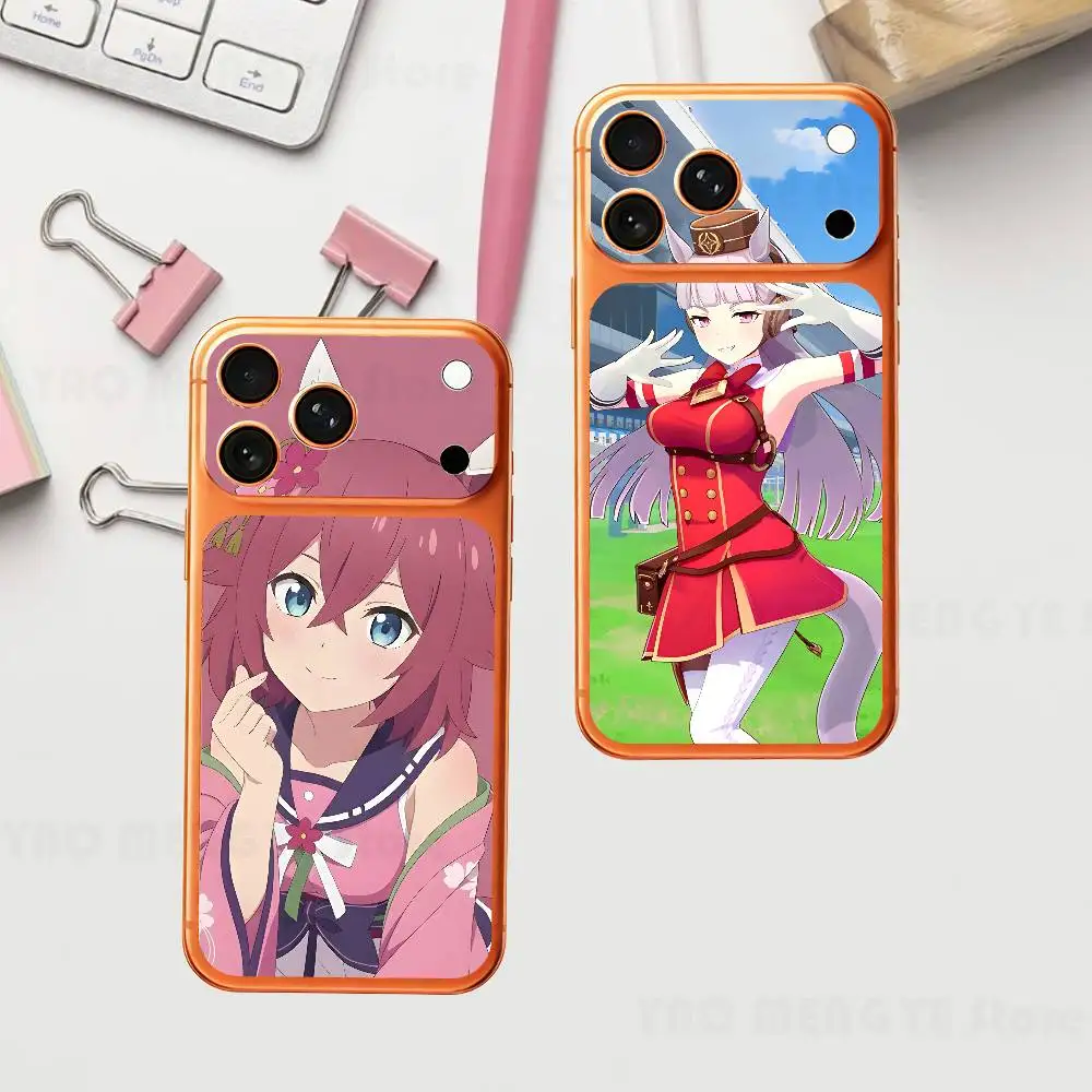 

Anime Uma M-Musume Pretty D-Derby Plain Decal Skin For IPhone17 Pro ProMax Back Film Cover Wrap Anti-scratch Durable Sticker