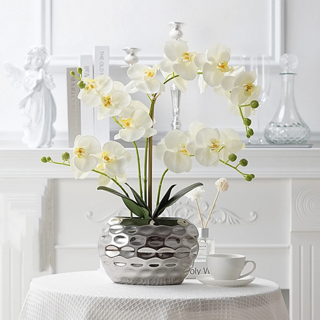 

Elegant Fake Flower In Pot - Long-lasting Durability Wide Application Low Maintenance Faux Orchid blue