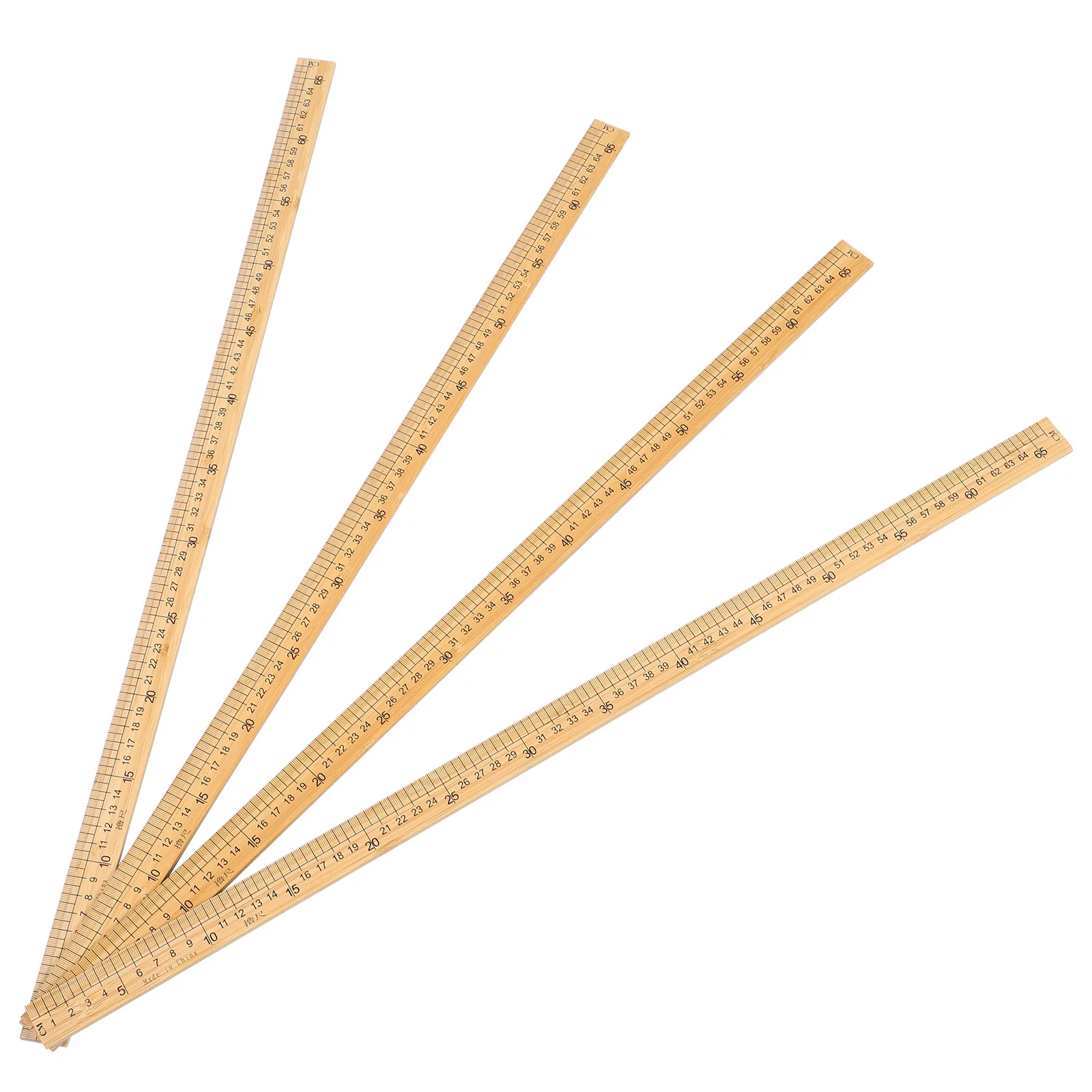 

4Pcs Bamboo Sewing Ruler Double Sided Dual Scale Straight Quilting Ruler for Patchwork Tailoring Measuring Tool Centimeters