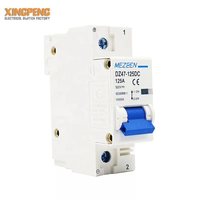 

DC DZ47-125 80A 100A 125A One pole mcb switch high copper quality 500v 1000v dc circuit breaker solar