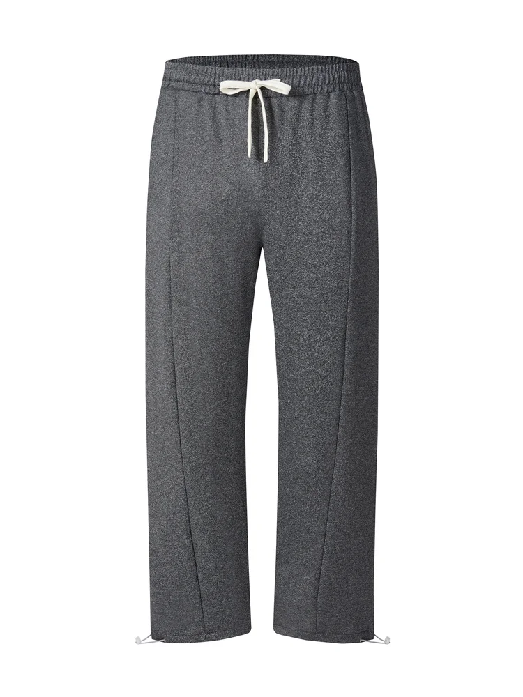 Outdoor indoor men's sanitary pants, loose elastic waistband drawstring knitted pants,