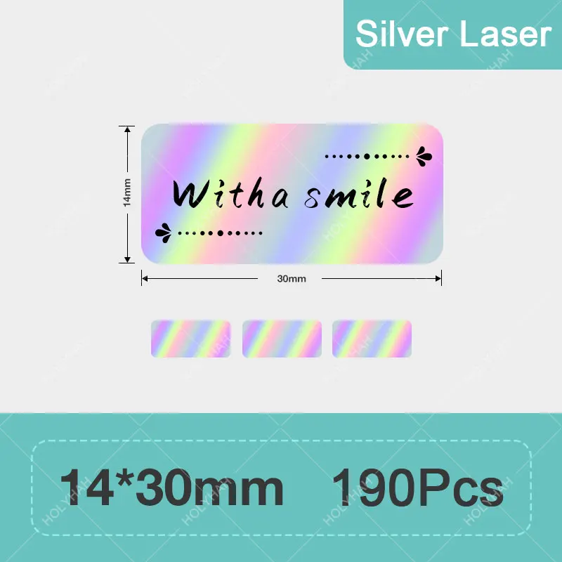 Etiqueta Adhesiva láser de Color dorado y plateado, 10 años de duración, para impresora de transferencia térmica Niimbot B18, redonda, rectangular