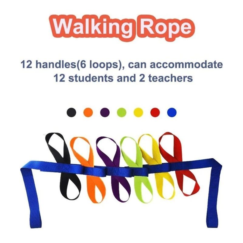 Walking Line Rope Kids School Supply with Colorful Handle Nylon for Preschool