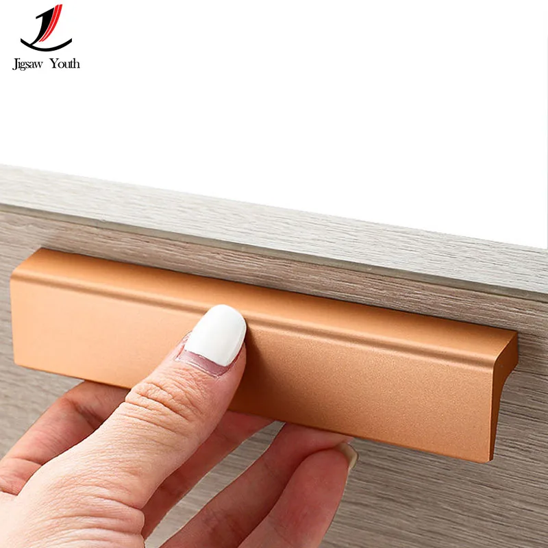 80MM-340MM Black Cabinet Handles Aluminum Alloy Kitchen Cupboard Pulls Drawer Knobs Furniture Handle Bedroom Door Hardware