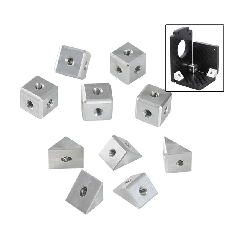 Aluminum Alloy Cube Angle Nut Set With High Precision Rust Resistant Surface Perfect For 3D Printer DIY Frame Assembly Projects