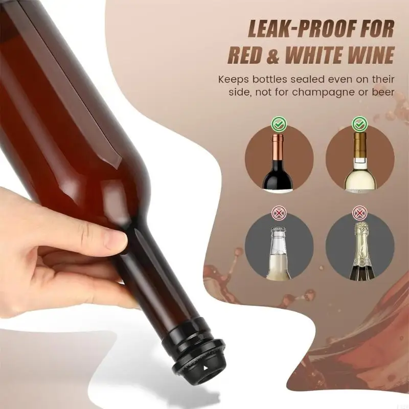 F92F Vacuum Wine Saver Pump Ergonomic Handle Manual Wine Stoppers Keep Wine Freshly