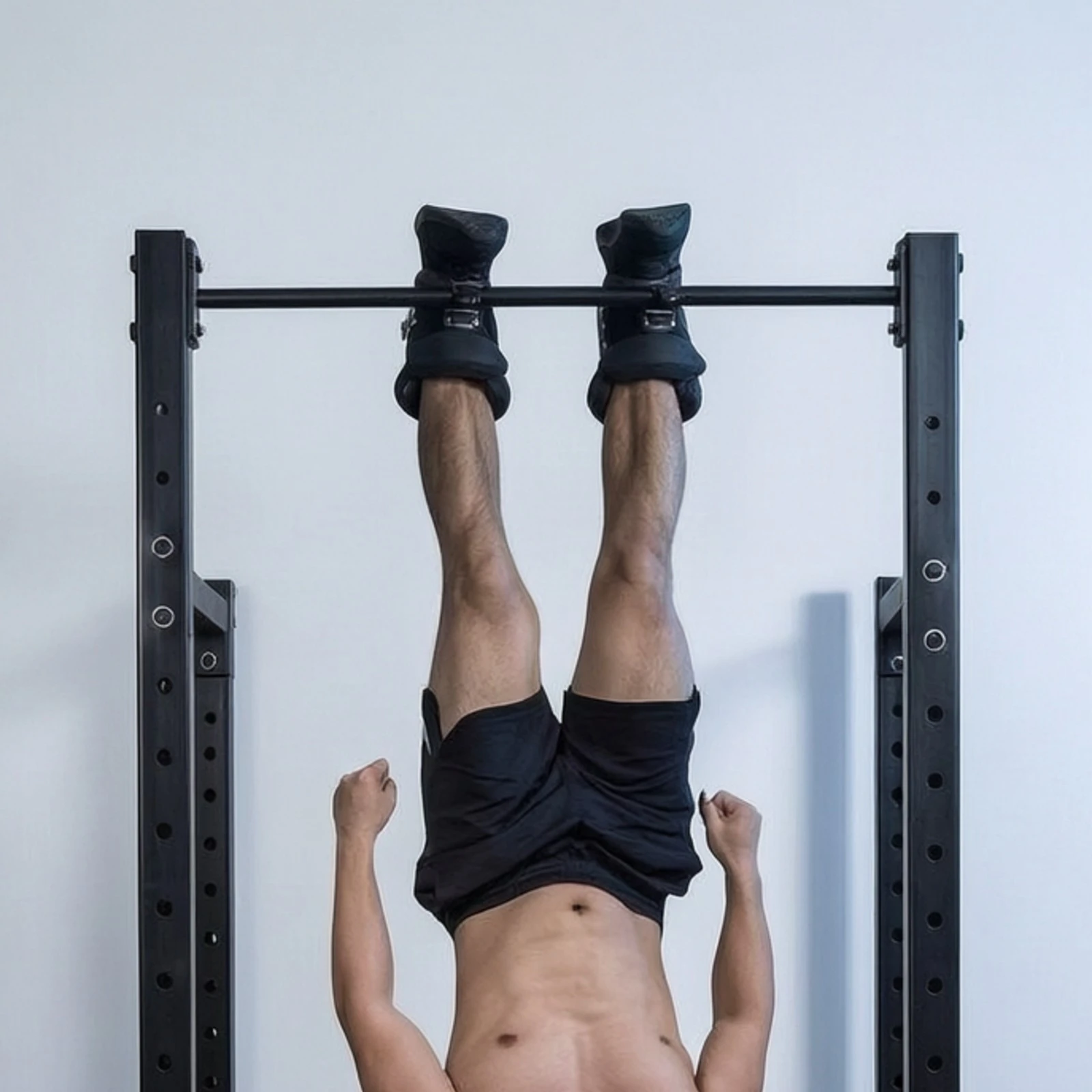 Hanging Ankle Cuffs with Assist Rope | Heavy-Duty, Padded, Inversion Cuffs with Metal Hooks, for Pull-up Workouts