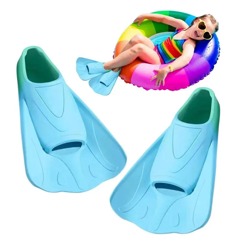 Swimming Fins For Women Children's Professional Training Short Flippers Breaststroke Duck Foot Board Floating Diving Equipment