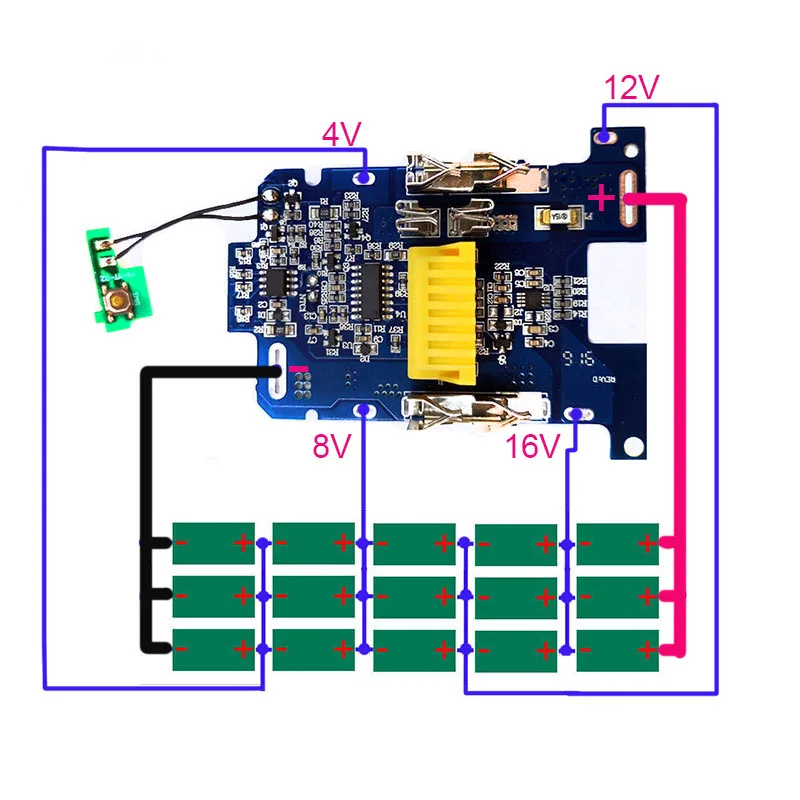 リチウムイオン電池PCB充電保護ボード、電動工具、18v、bl1830、bl1815、bl1860、lxt400、bl185、2個