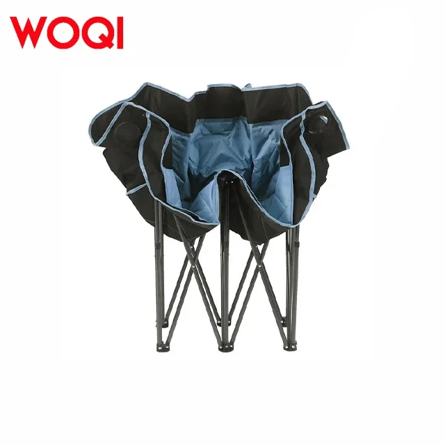 WOQI Heavy-Duty Double Camping Chair Side Table Modern Metal Design Adults Parks Beaches Campsites Outdoor Furniture