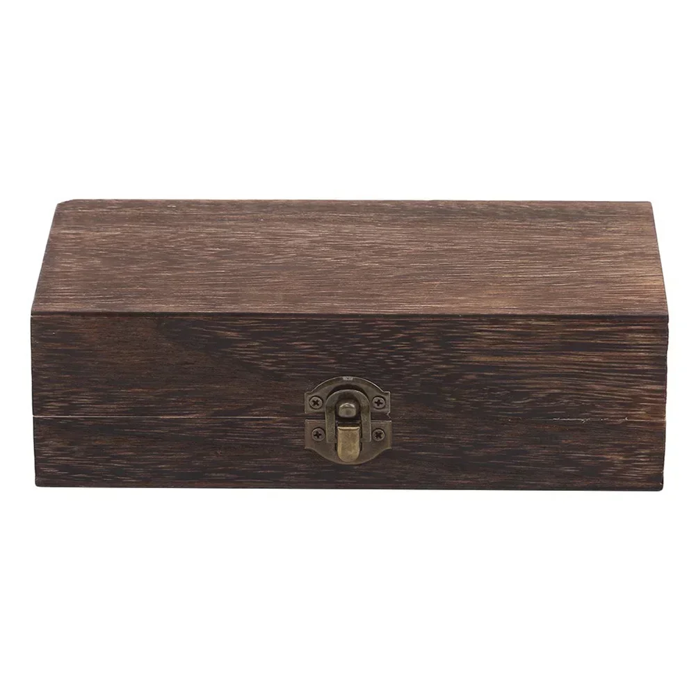 Wooden Storage Box Rectangular Retro Box Hinged Clamshell Gift Box Desktop Jewelry Cosmetics Sundries Storage Case Box Container