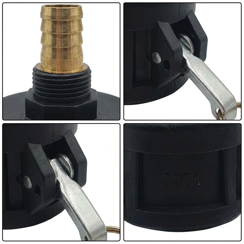 Drain Conversion Adapter for IBC Tote Tanks 2 inch to 3/4 inch Thread Size with Tight Seal Design and Torque Resistant Handle