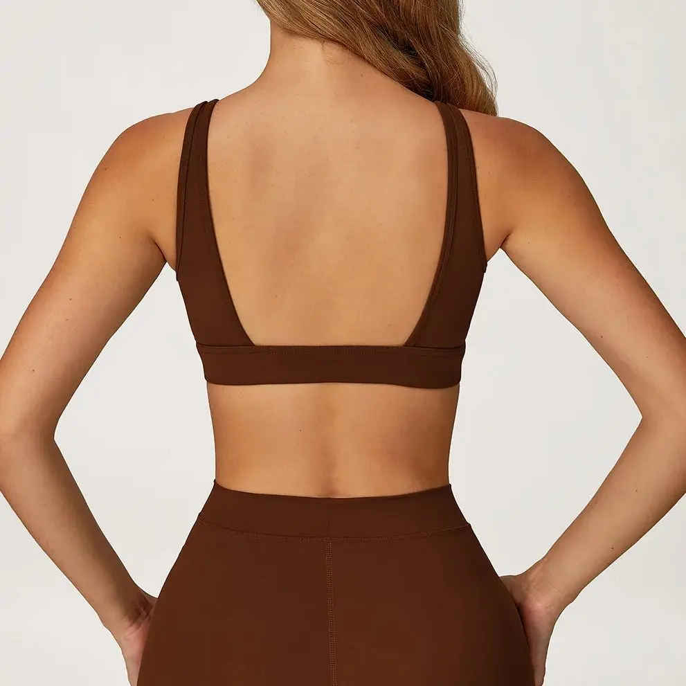 Top da palestra sexy Reggiseno sportivo da donna Reggiseno da yoga senza schienale da corsa Intimo sportivo traspirante Top da allenamento fitness da donna Abbigliamento sportivo da donna