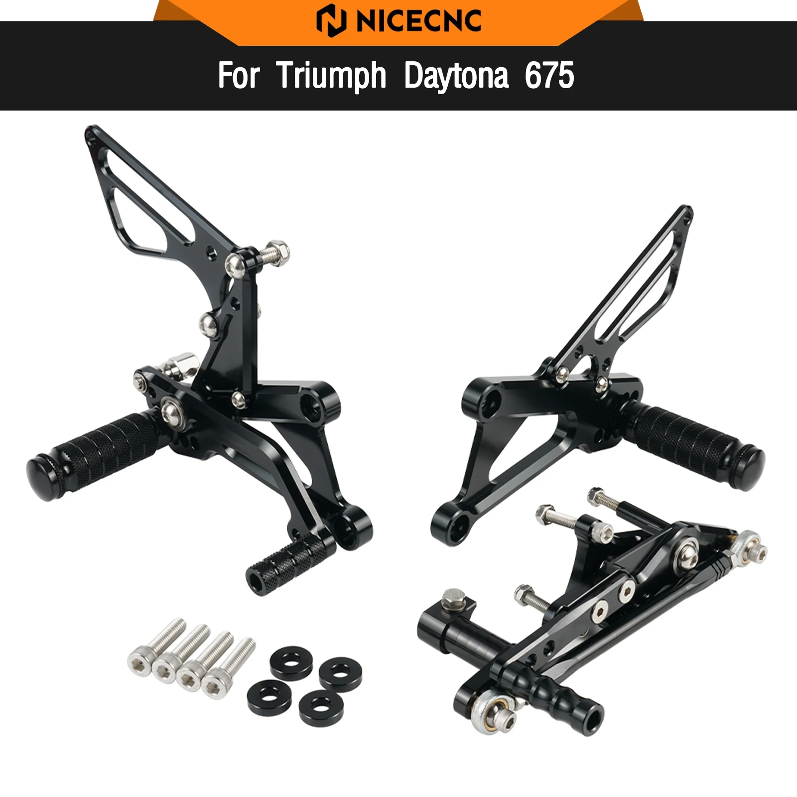 

For Triumph Daytona 675 2006-2012 Racing Adjustable Rearsets Footrest Foot Pegs Daytona675 2006 2007 2008 2009 2010 2011 2012