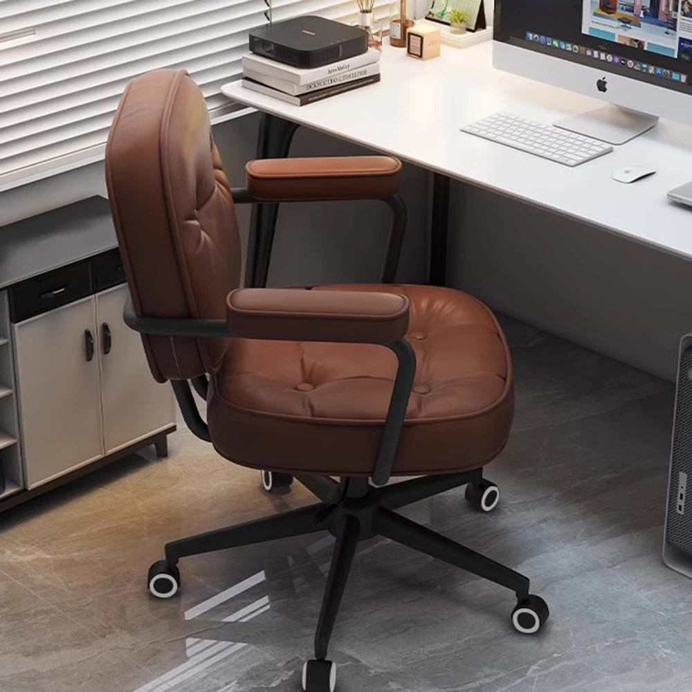 Wheels Office Modern Chair Sponge Vintage Women Vanity Desk Chairs Luxury Comfy Gaming Chaise De Bureau Home Accessories