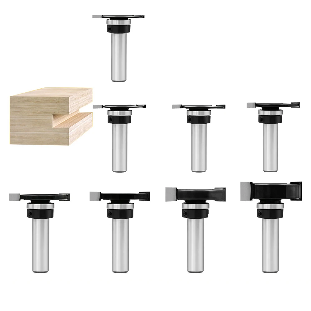

8mm 1/2 Shank T-Slot Router Bit with Bearing - Double Edge Grooving Cutter for Wood Slotting