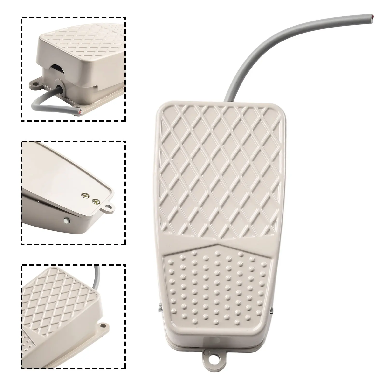 

FS-2 Metal Foot Switch Momentary Electric Power Foot Pedal Switch 10A SPDT 1NO1NC Footswitch Self-reset Adapter