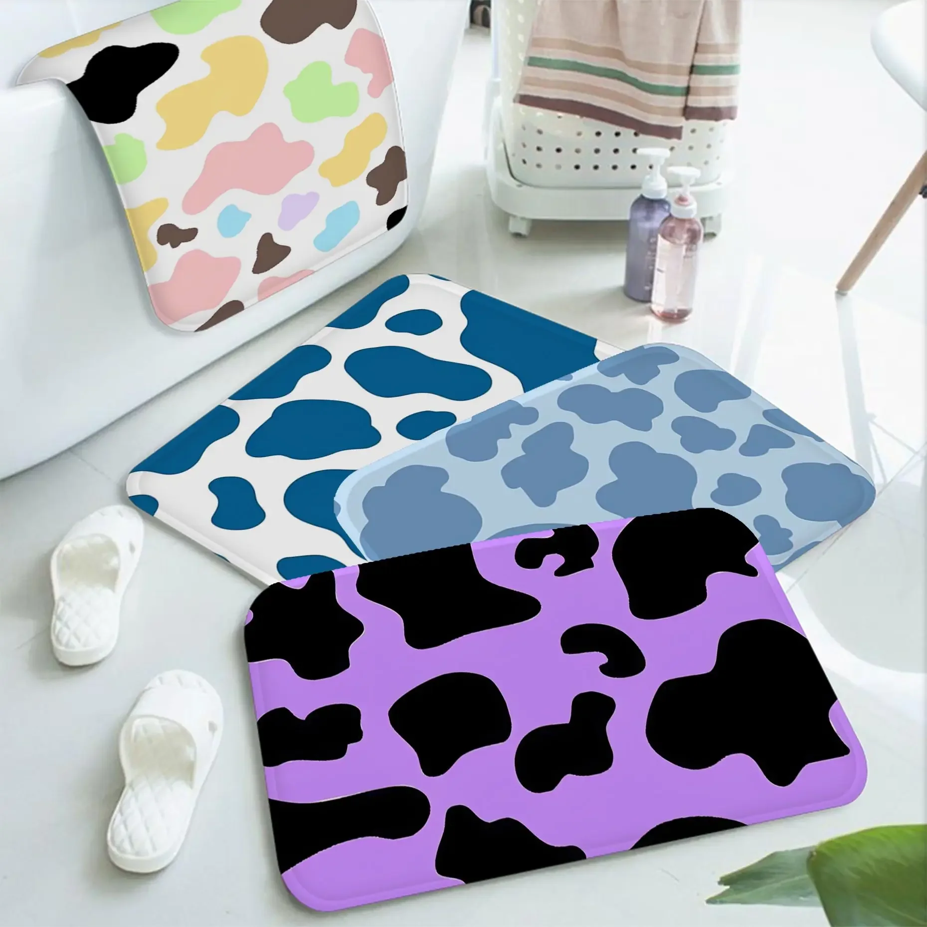 Cow Print Floor Carpet Cheaper Anti-slip Modern Living Room Balcony Printed Household Carpets